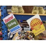 TWO METAL SIGNS - CASTROL AND SHELL