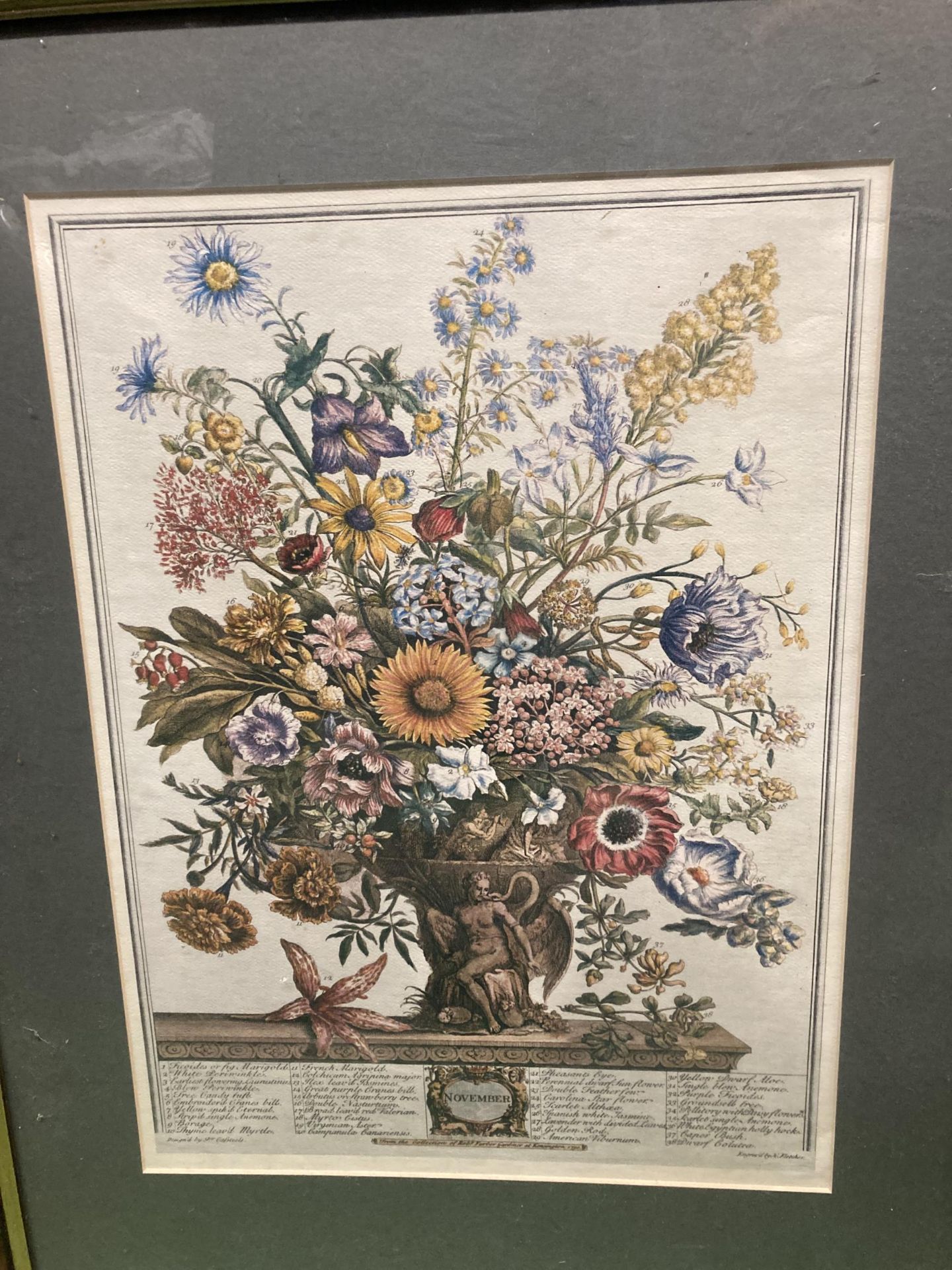 A FRAMED PRINT DEPICTING FLOWERS - Image 2 of 2