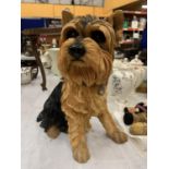 A LEONARDO LARGE RESIN MODEL OF A YORKSHIRE TERRIER HEIGHT 32CM