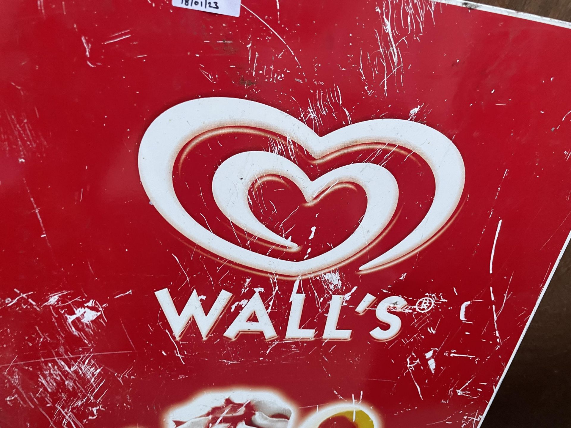 A METAL DOUBLE SIDED 'WALLS' ICE CREAM ADVERTISING SIGN - Image 2 of 4