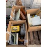 AN ASSORTMENT OF HOUSEHOLD CLEARANCE ITEMS TO INCLUDE KITCHEN ITEMS AND CLOCKS ETC