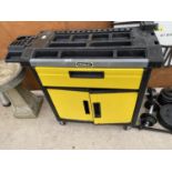 A STANLEY WORKSHOP TOOL TROLLEY INCORPORATING A DRAWER AND LOWER CUPBOARD