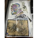 TEN LAMINATED LIMITED EDITION ORIENTAL TATTOO DESIGNS