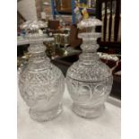 A PAIR OF VICTORIAN CUT GLASS DECANTERS