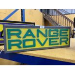 A RANGE ROVER ILLUMINATED BOX SIGN, 60 X 21 X 10CM