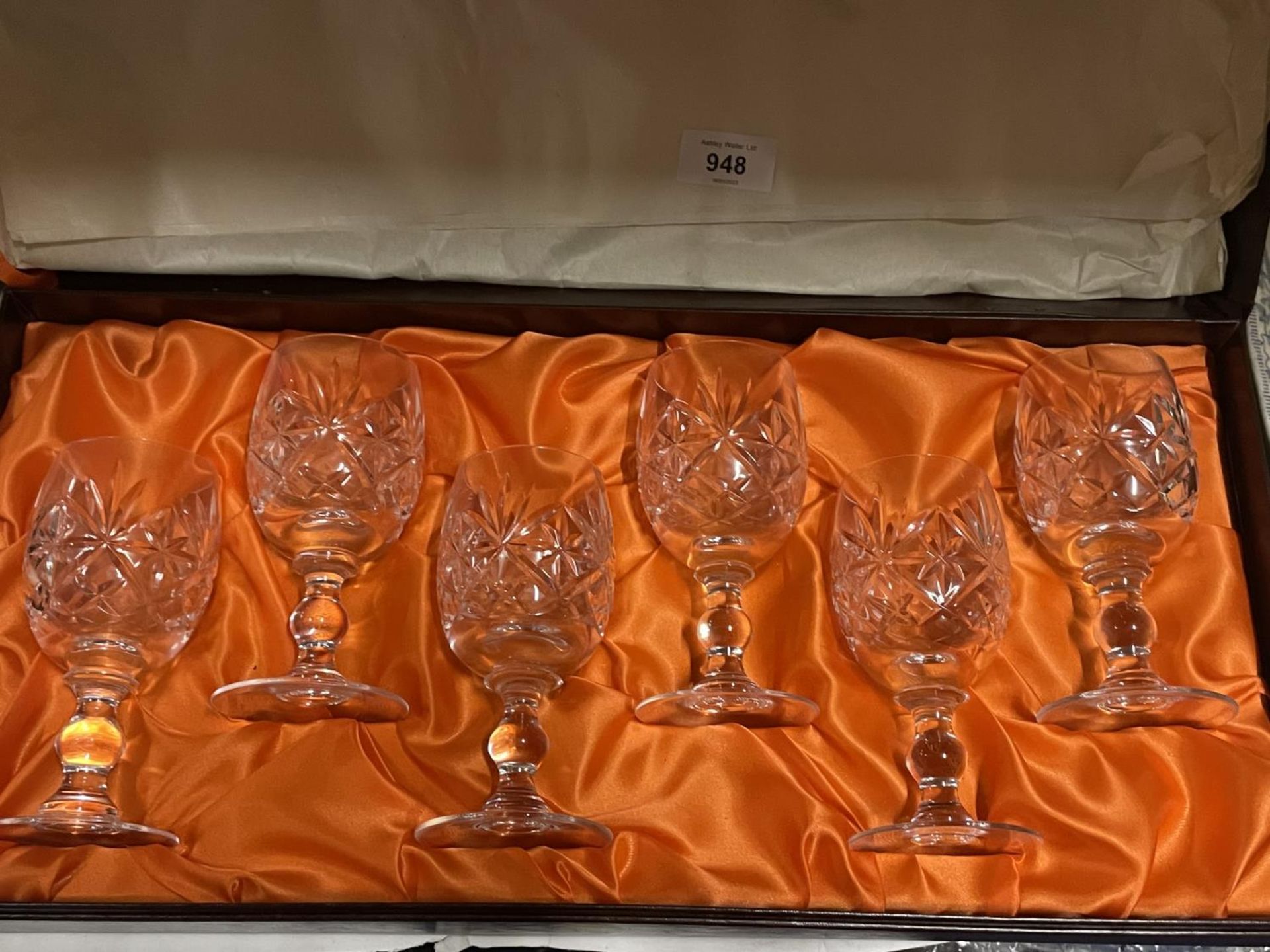 TWO BOXED SETS OF WEBB CONTINENTAL LEAD CRYSTAL WINE GLASSES - 12 GLASSES IN TOTAL - Image 2 of 3