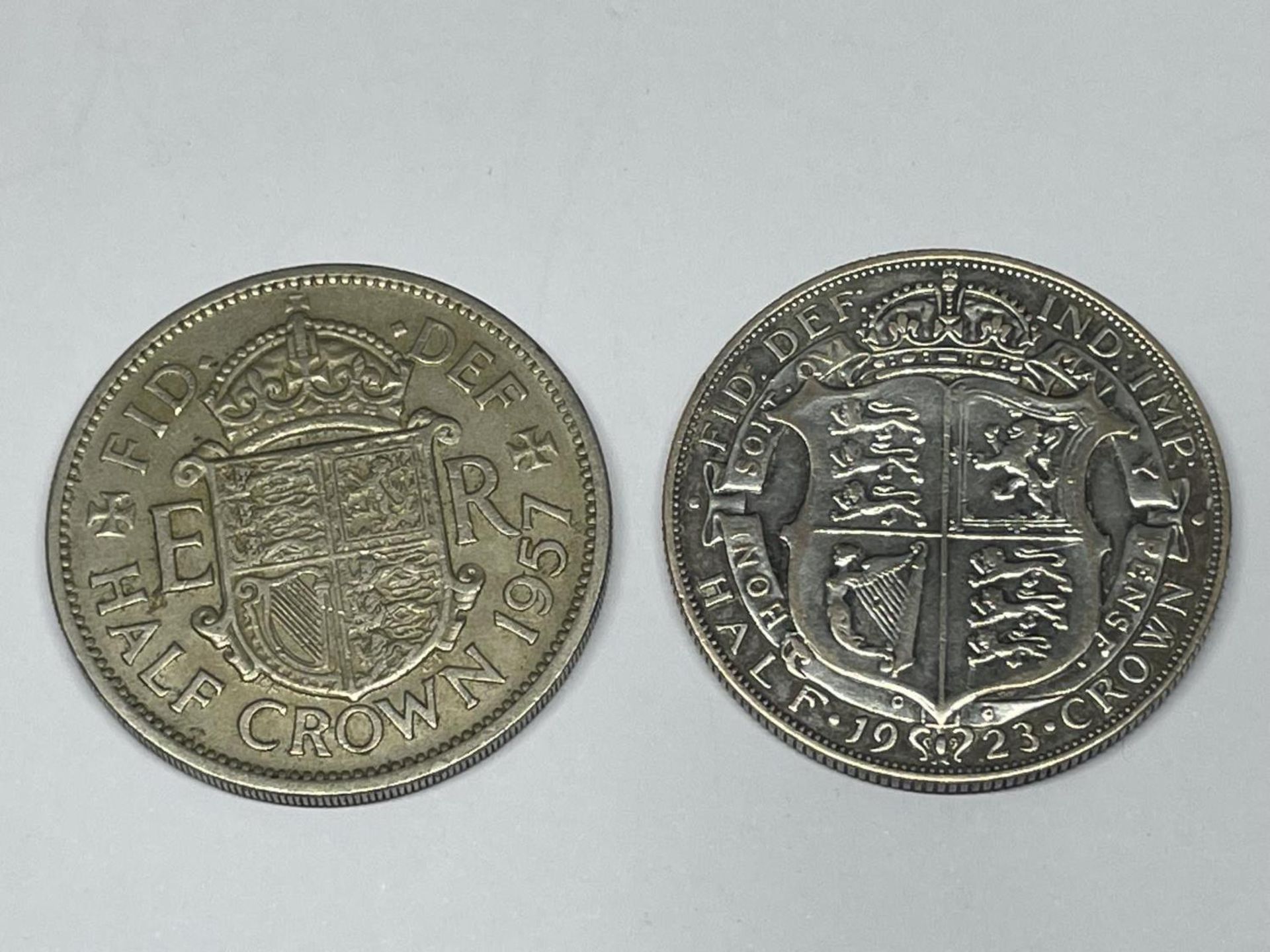 TWO HALF CROWNS TO INCLUDE A 1923 AND A 1957