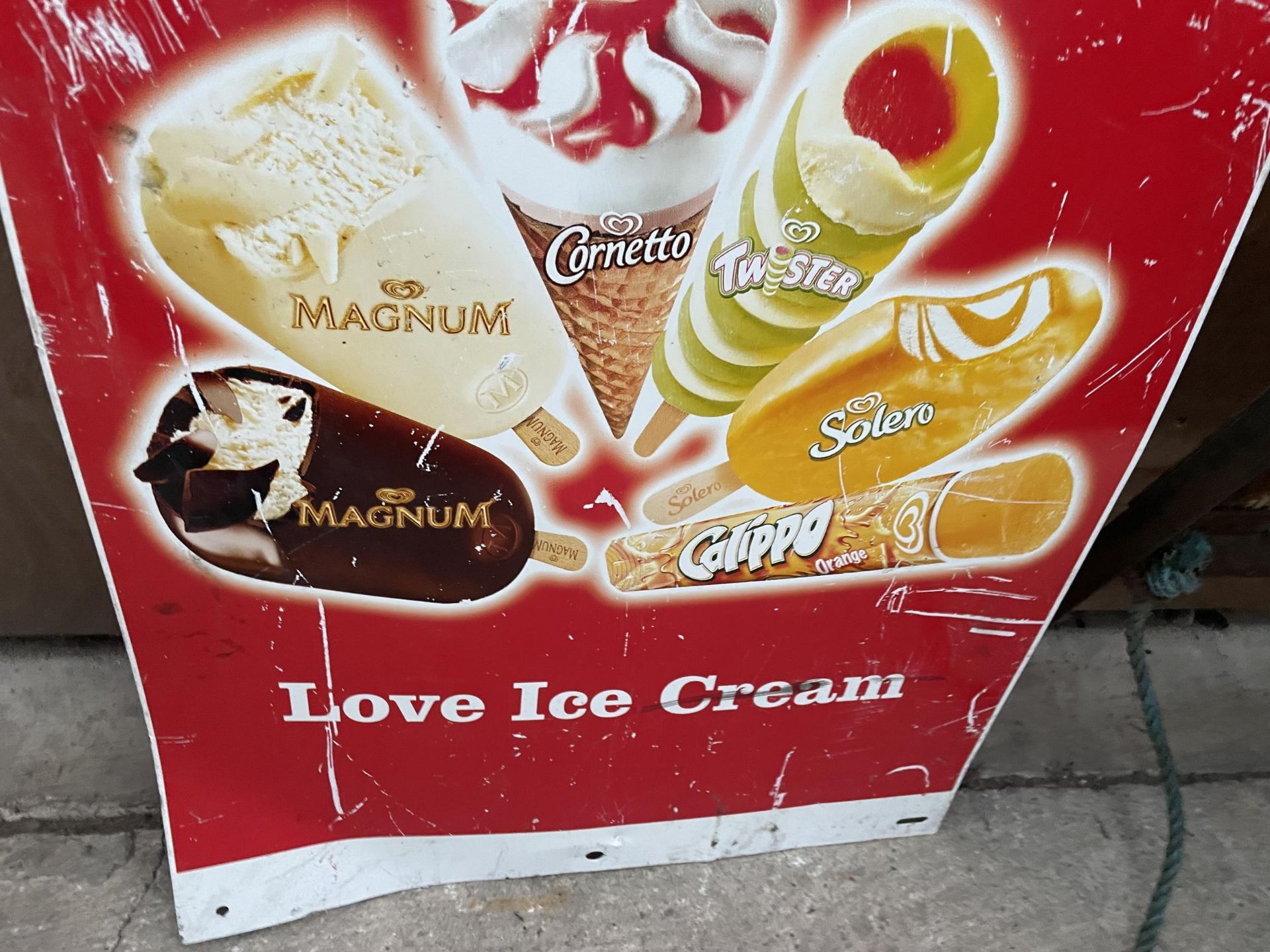 A METAL DOUBLE SIDED 'WALLS' ICE CREAM ADVERTISING SIGN - Image 3 of 4