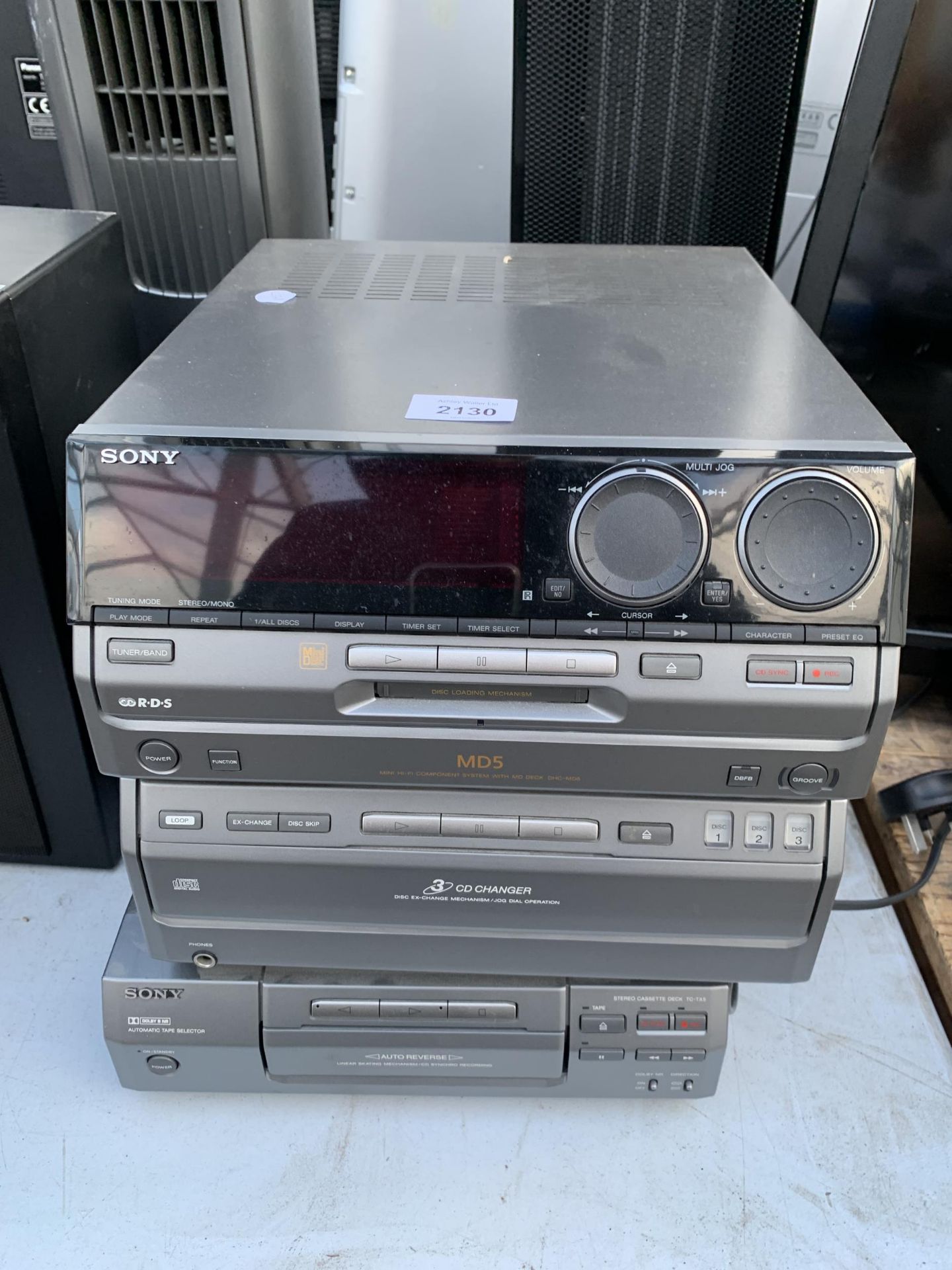 A SONY STEREO SYSTEM, A DIMPLEX HEATER AND A TOWER FAN - Image 2 of 4