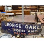 A LARGE BELIEVED ORIGINAL 'GEORGE OAKLEY FORD SALES' SIGN (229CM X 80CM)