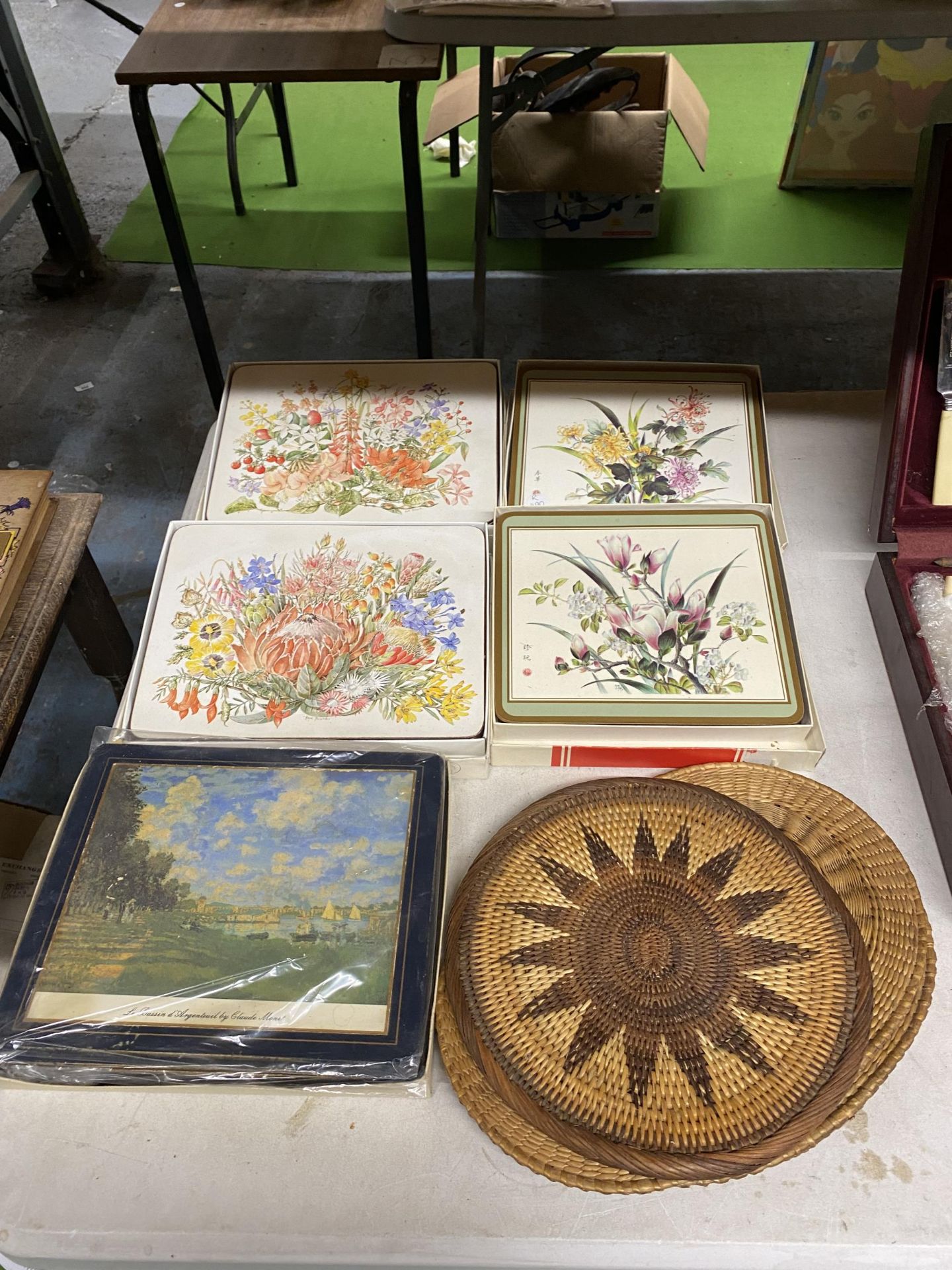 FIVE BOXED SETS OF PLACE MATS