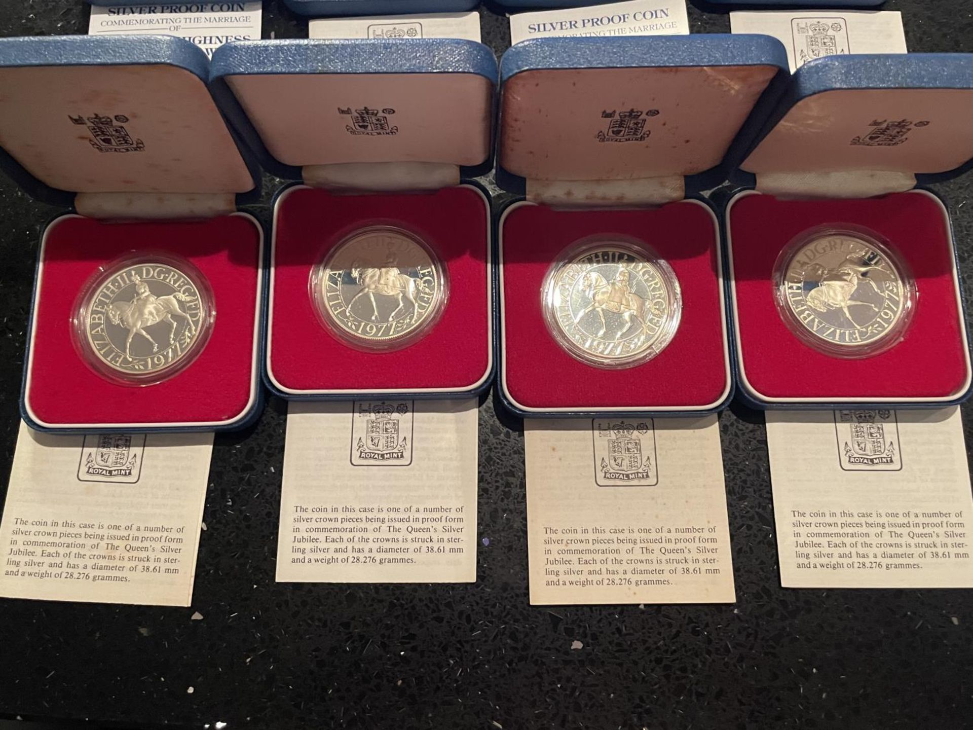 EIGHT UK , ROYAL MINT , SILVER CROWNS . SIX ARE FROM THE 1977 SILVER JUBILEE AND TWO FROM THE 1981 - Image 3 of 3