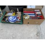 AN ASSORTMENT OF ITEMS TO INCLUDE BOOKS, VINTAGE TINS AND CERAMICS ETC