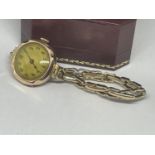 A VINTAGE 9CT YELLOW GOLD LADIES WATCH & STRAP, WEIGHT 18.54G
