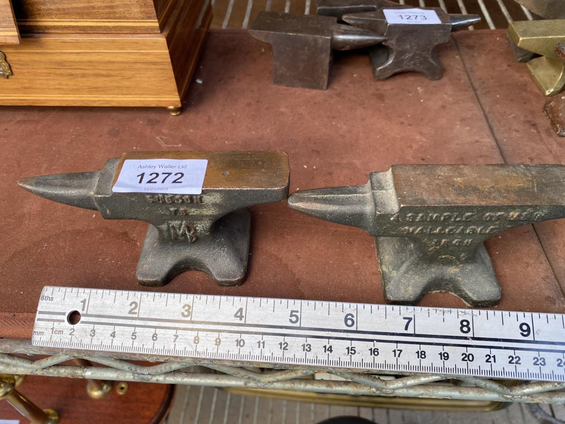 TWO MINITURE CAST IRON ANVILS - Image 2 of 2