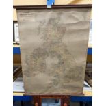 A LARGE WALL HANGING OF A MAP OF THE BRITISH ISLES
