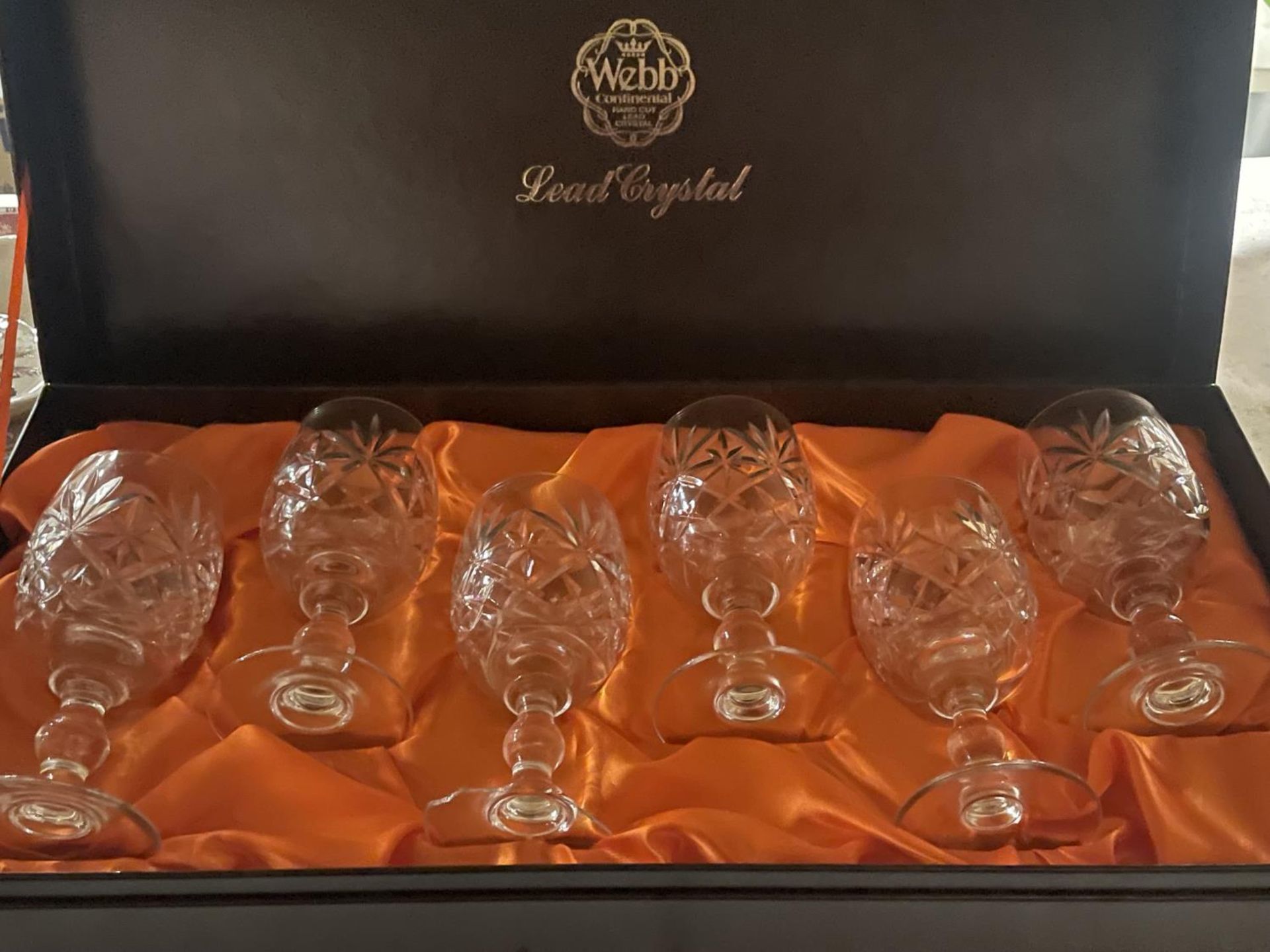 TWO BOXED SETS OF WEBB CONTINENTAL LEAD CRYSTAL WINE GLASSES - 12 GLASSES IN TOTAL - Image 3 of 3