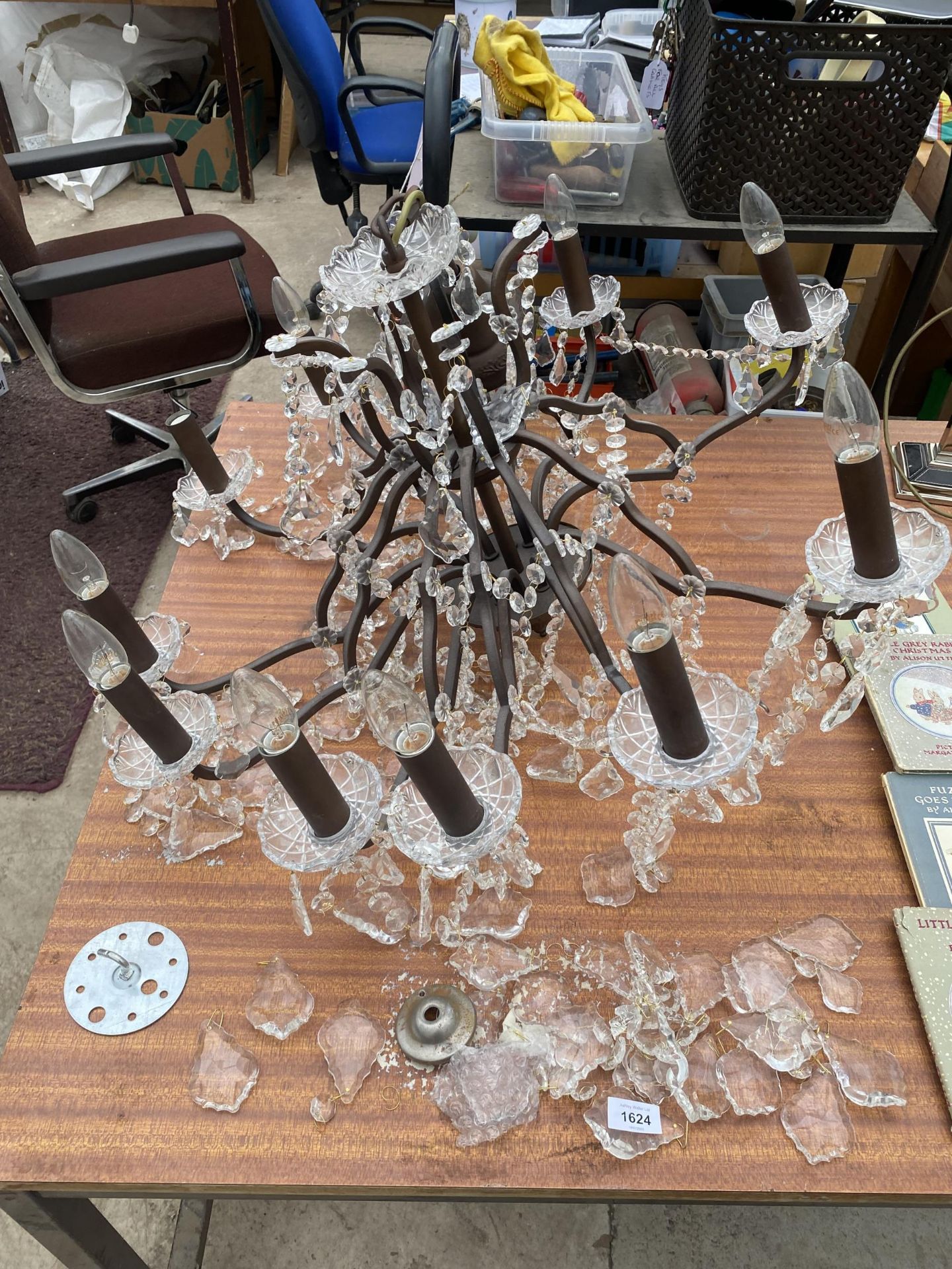 A TWELVE BRANCH CHANDELIER STYLE LIGHT FITTING