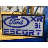 A FORD ESCORT XR ILLUMINATED BOX SIGN, 55 X 28 X 10CM