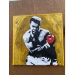 A LARGE CANVAS PRINT OF MUHAMMAD ALI