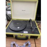 A PORTABLE BAUHN RECORD PLAYER