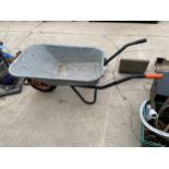 A METAL WHEEL BARROW