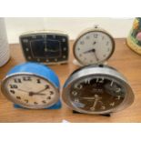 FOUR RETRO CLOCKS TO INCLUDE TWO SMITHS AND A BIG BEN ETC