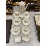 A WEDGWOOD SUSIE COOPER DESIGN 'VENETIA' PATTERN COFFEE SET COMPRISING COFFEE POT, CREAM JUG,