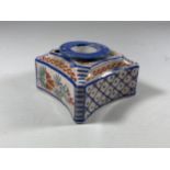 A FRENCH QUIMPER POTTERY INKWELL