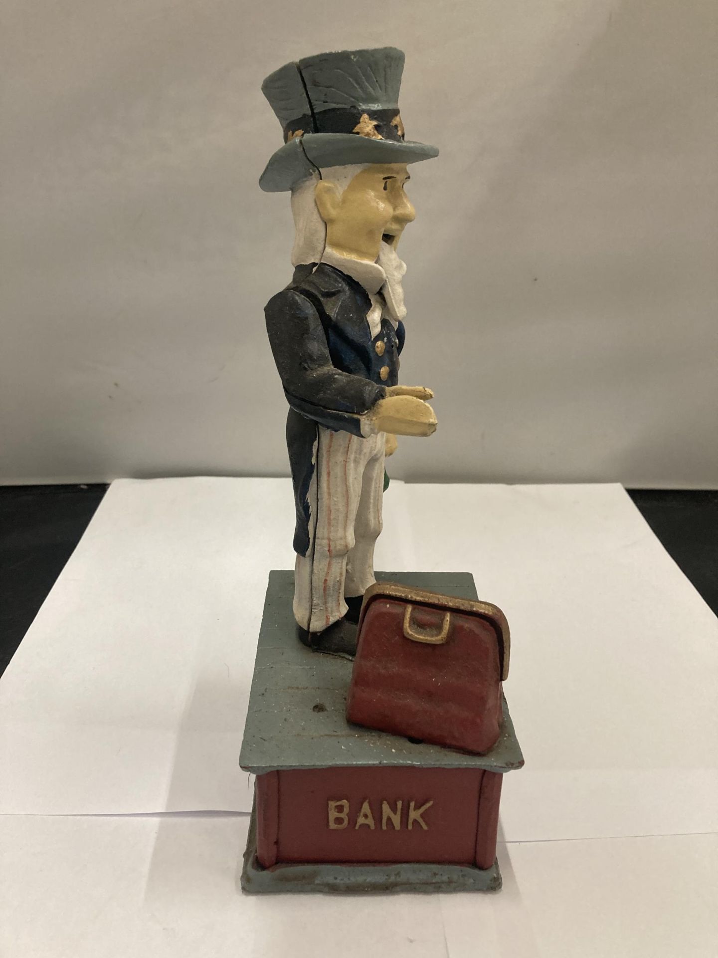 A CAST VINTAGE STYLE 'UNCLE SAM' MONEY BANK - Image 3 of 5