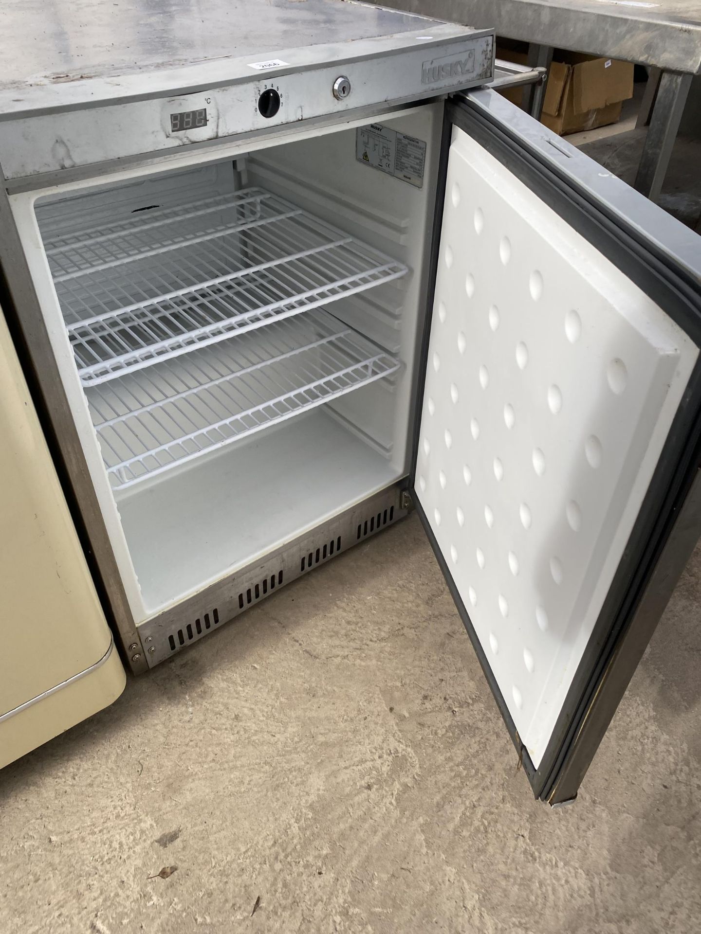 A SILVER INDUSTRIAL HUSKY UNDERCOUNTER FRIDGE - Image 2 of 2