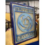 A BRITISH LEYLAND ILLUMINATED BOX SIGN, 54 X 43 X 10CM