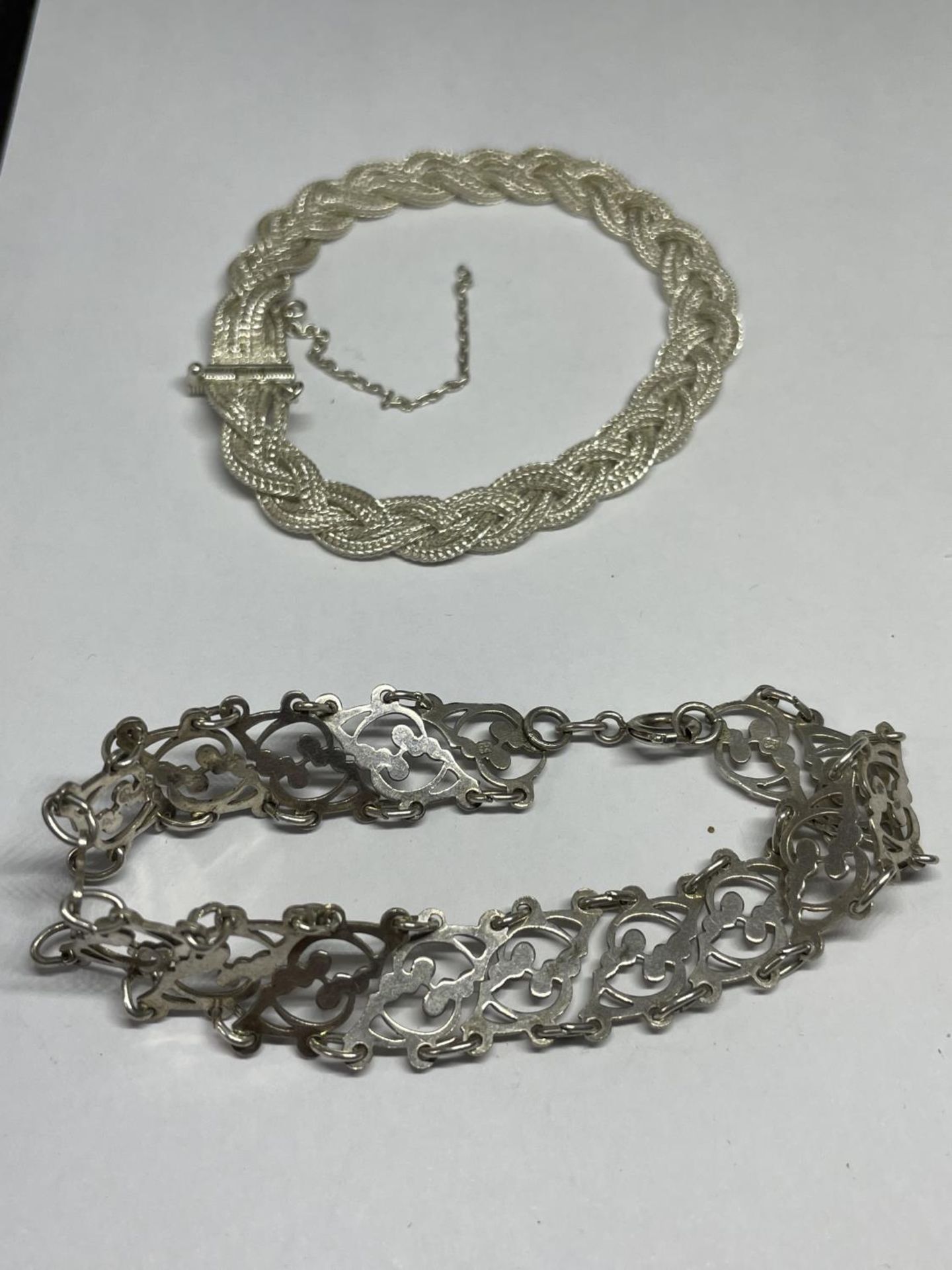 FOUR VARIOUS SILVER BRACELETS - Image 2 of 3