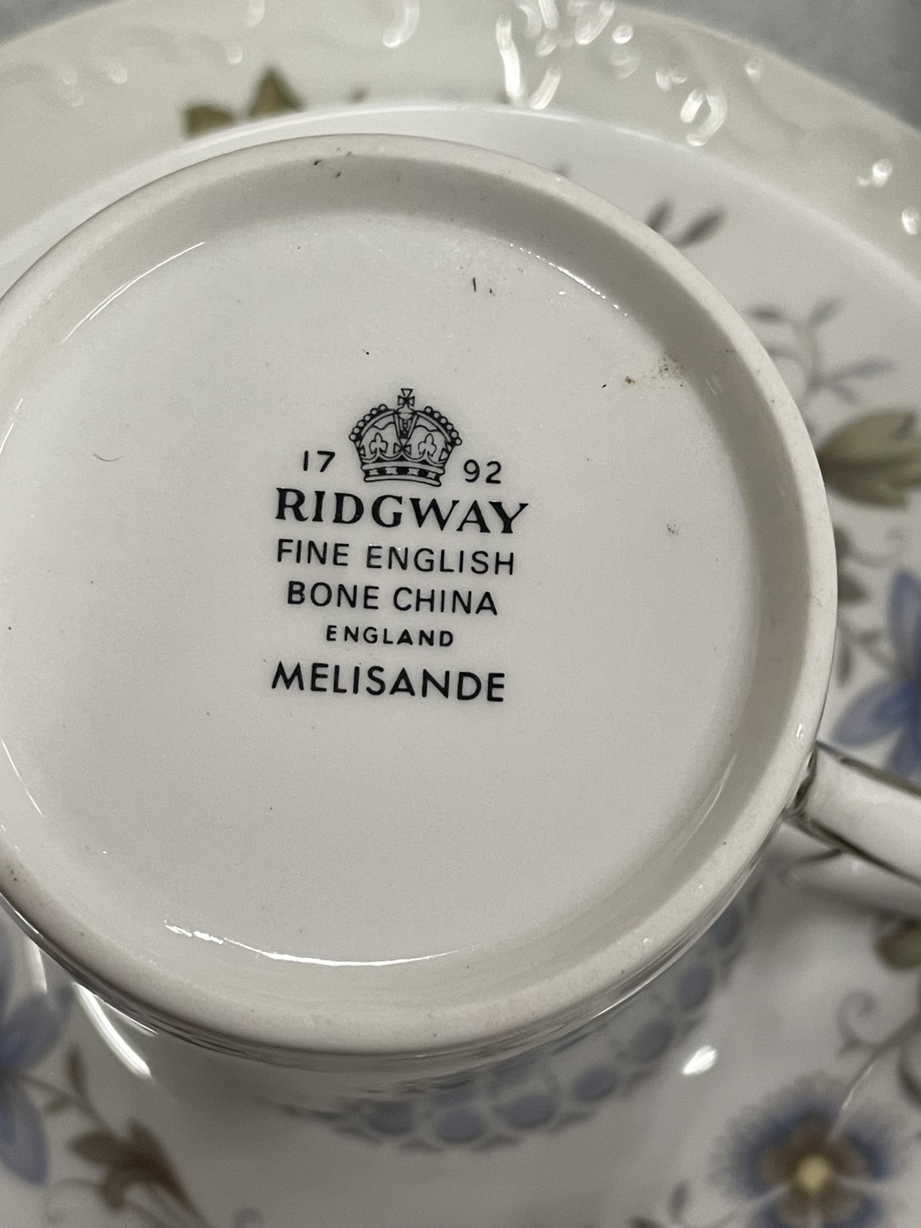 A QUANTITY OF CHINA CUPS, SAUCERS, PLATES AND SUGAR BOWL TO INCLUDE RIDGWAY 'MELISANDE' - Image 5 of 5