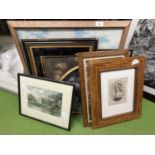 A QUANTITY OF FRAMED PRINTS TO INCLUDE PORTRAITS, ETC - 7 IN TOTAL