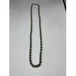 A MARKED SILVER ROPE NECKLACE LENGTH 18 INCHES