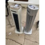 TWO ELECTRIC TOWER FANS