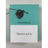 A TIFFANY & CO .925 SILVER HEART PENDANT NECKLACE WITH TIFFANY KEY & ORIGINAL RETAILER'S BOX