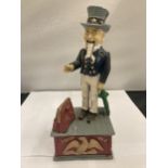 A CAST VINTAGE STYLE 'UNCLE SAM' MONEY BANK