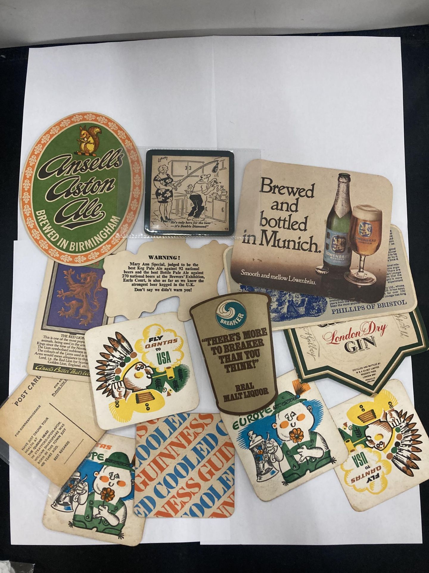 A QUANTITY OF VINTAGE BEER MATS TO INCLUDE AIRLINES - Image 2 of 2