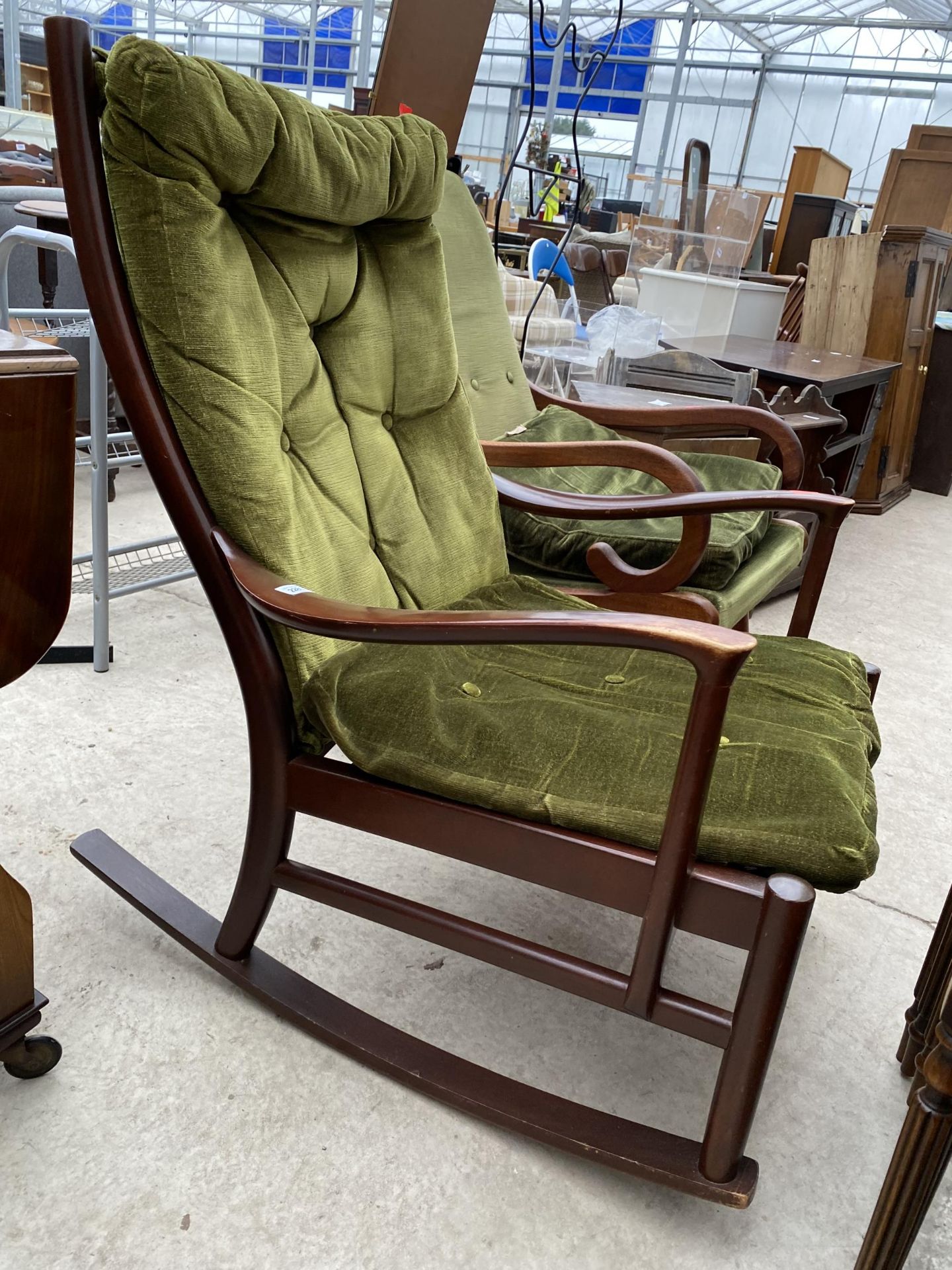 A PARKER KNOLL ROCKING CHAIR - Image 2 of 5