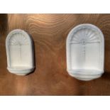 A PAIR OF WALL MOUNTED DECPRATIVE WALL NICHES