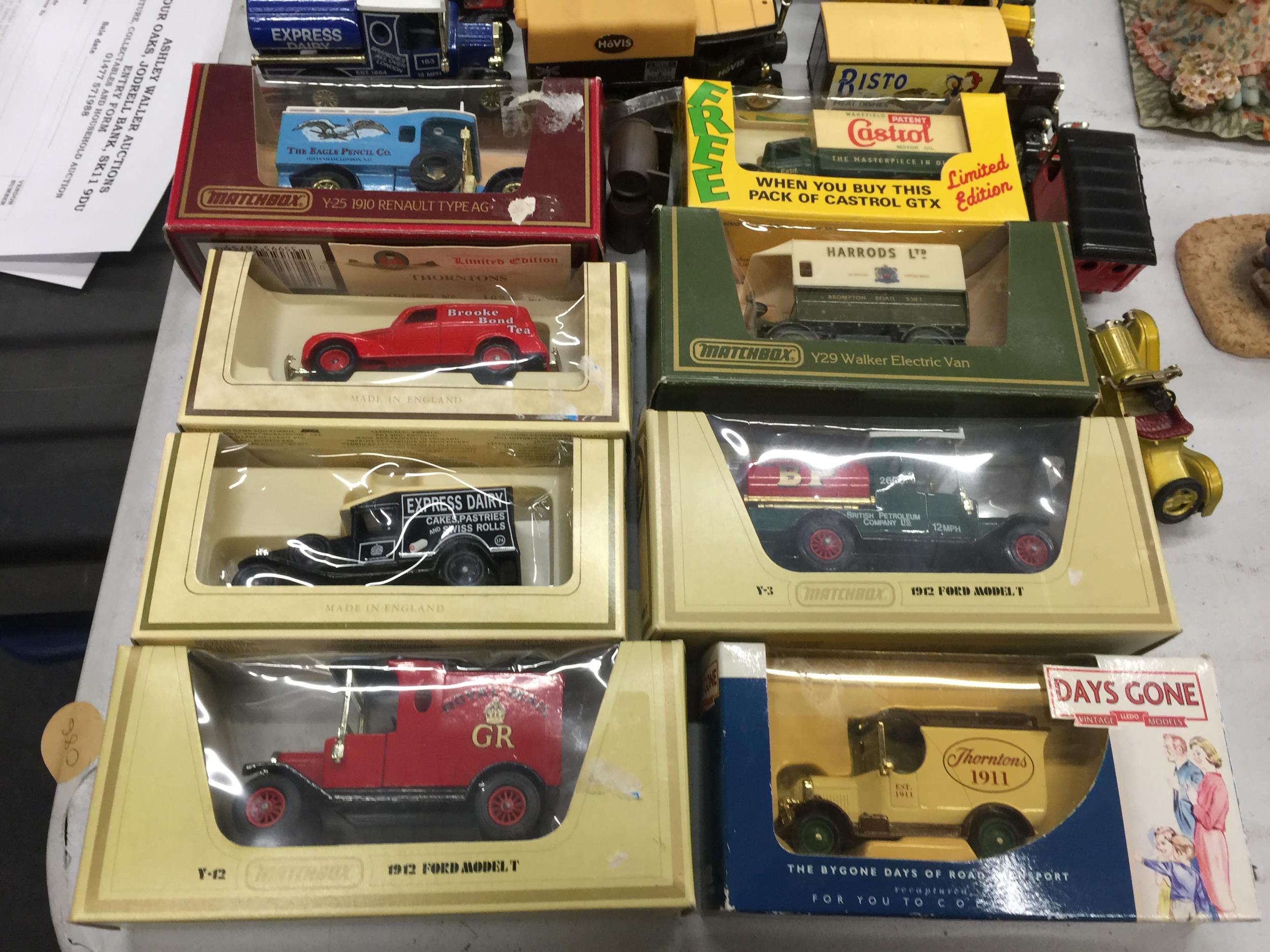 A QUANTITY OF LLEDO AND MATCHBOX DIE-CAST VEHICLES SOME IN BOXES TO INCLUDE ADVERTISING VANS AND - Image 2 of 3