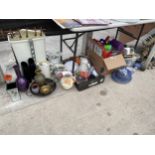 A LARGE ASSORTMENT OF ITEMS TO INCLUDE VASES, JUGS AND BOWLS ETC