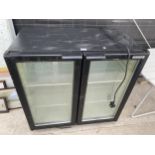 A BLACK UNDER COUNTER PUB FRIDGE