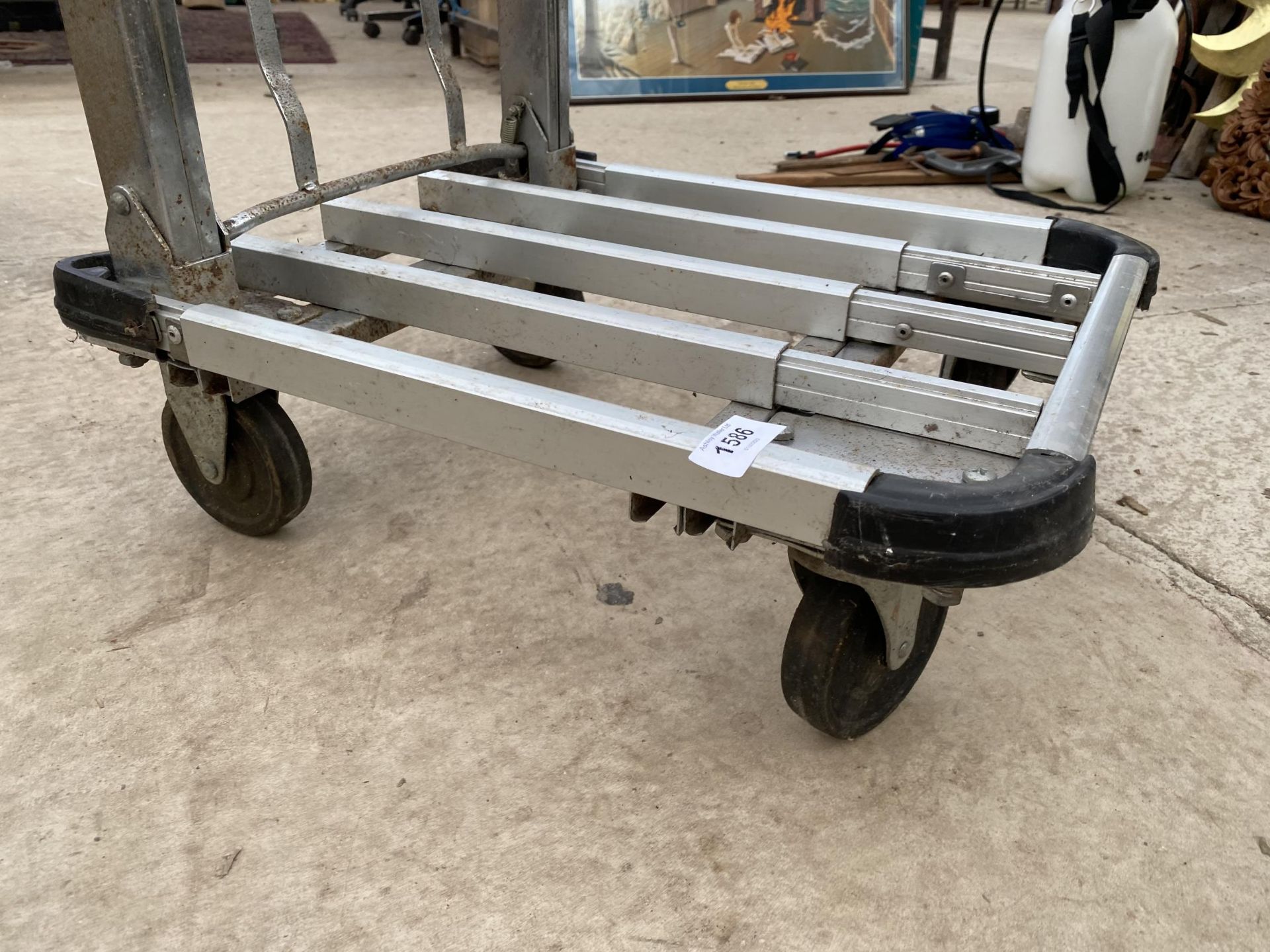 A METAL FOUR WHEELED TROLLEY - Image 2 of 2