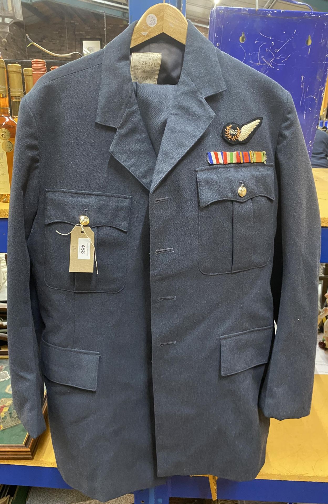 A RAF MANS NO.1 DRESS UNIFORM, JACKET SIZE 39l, COMPRISING JACKET AND TROUSERS