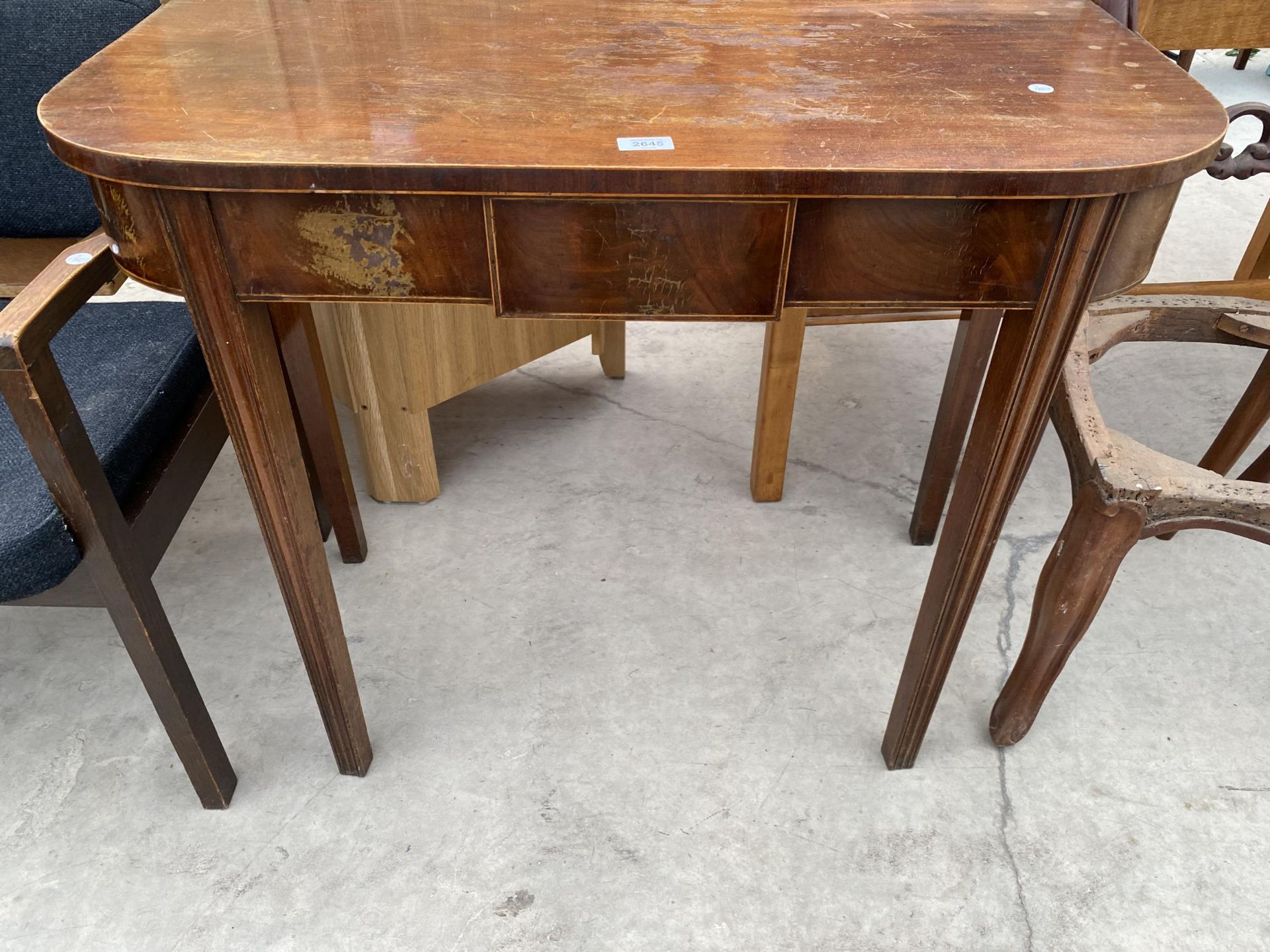 A 19TH CENTURY MAHOGANY AND INLAID SIDE TABLE WITH SINGLE DRAWER, STAMPED 'R.BRADLEY, WARRINGTON', - Image 2 of 4