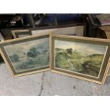 FOUR FRAMED PRINTS OF COUNTRY SCENES