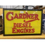 A GARDNER DIESEL ENGINES ILLUMINATED BOX SIGN, 47 X 31 X 10CM